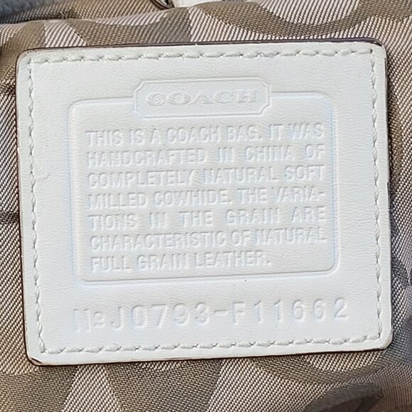 COACH WHITE PEBBLE LEATHER PURSE SATCHEL - Picture 8 of 15